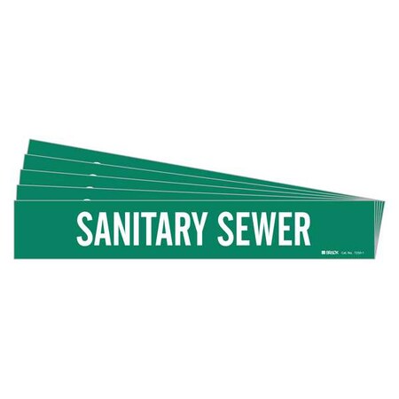 Pipe Marker,White,Sanitary Sewer,PK5, 7250-1-PK