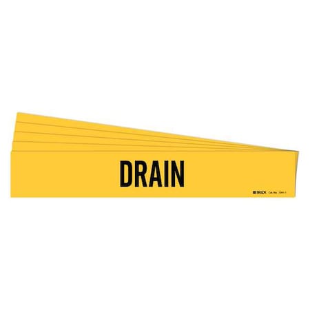 Pipe Marker, Adhesive, Black, Drain, PK5, 7091-1-PK