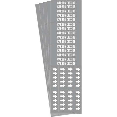 Pipe Marker,White,Carbon Dioxide,PK5, 87740-PK