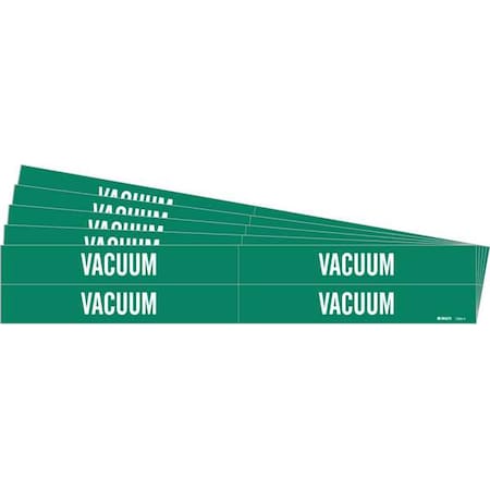 Pipe Marker, Adhesive, White, Vacuum, PK5, 7292-4-PK