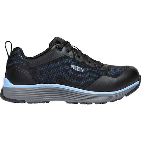 Women's Athletic Shoe, 7 1/2 Mesh Upper, Aluminum Toe, 3 in H, Airy Blue/Black, 1025571