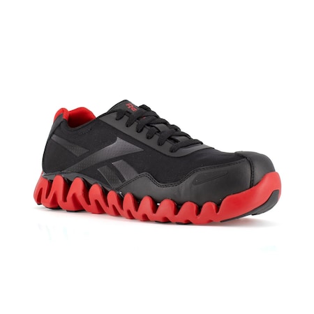 Men's Composite Toe Athletic Shoe, Black/Red, 9, W, RB3016