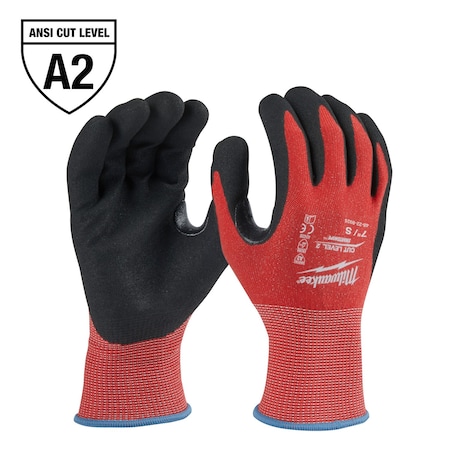 Cut-Resistant Coated Gloves, Cut Level A2 ,Dipped ,Nitrile ,Sandy ,S 1 PR