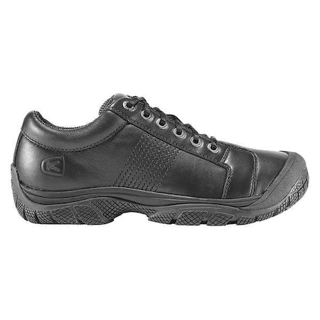 PTC Oxford, Men's Athletic Shoe, 9 D, Leather, 2 3/4 in Height, Black