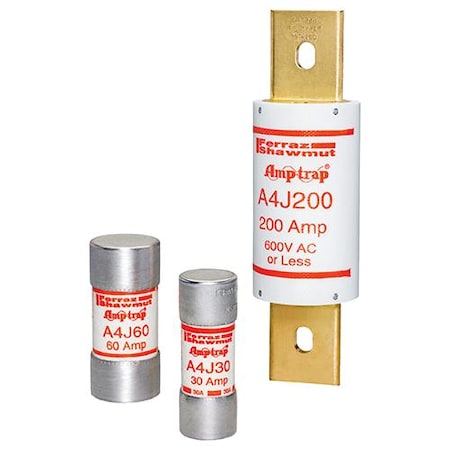 UL Class Fuse, A4J Series, 25A, Fast-Acting, 600V AC, Ferrule