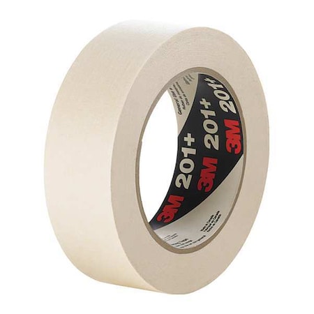 Masking Tape, 48 mm W x 55 m L, 4.4 mil Thick, Tan, Rubber Adhesive