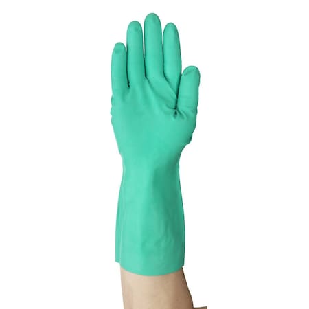 AlphaTec(R) Solvex Chemical Resistant Gloves, Nitrile, 13 in L, 11 mil, Green, 8, 1 PR