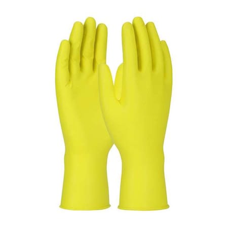 Grippaz Jan San, Disposable Gloves, 6 mil Palm, Nitrile, Powder-Free, XL ( 10 ), 48 PK, Yellow