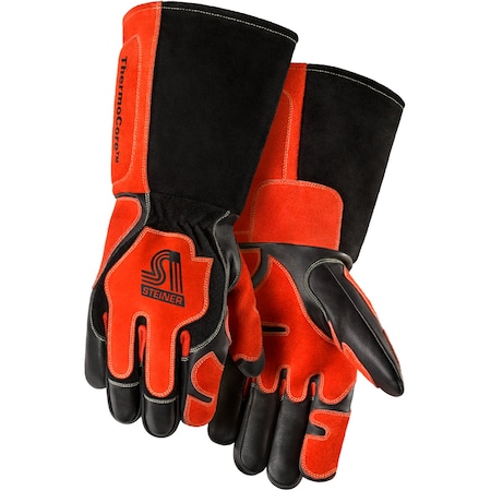 Welding Gloves, Gauntlet Cuff, Keystone Thumb, Premium Goatskin Leather, X, 1 PR