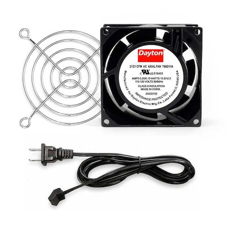 Square Axial Fan Kit, 120V AC, Cast Aluminum, 3 5/8 in W.