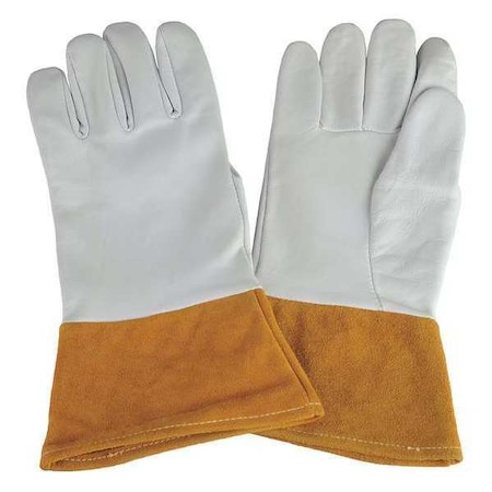 Condor Welding Gloves, Gauntlet Cuff, Straight Thumb, Premium Goatskin, M, 1 PR