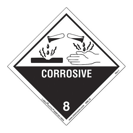 Corrosive Label,Worded,Paper,PK50