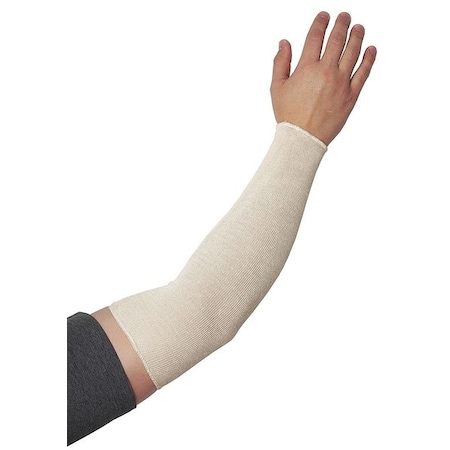 Disposable Sleeve, Cotton, Seamless Knit, 18 in Length, White, Universal Size