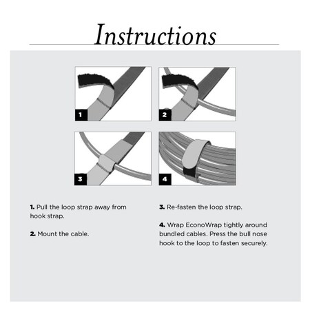 Cable Tie Strap, 5 in L, 1 in Max Bundle Dia., Black, 20 PK
