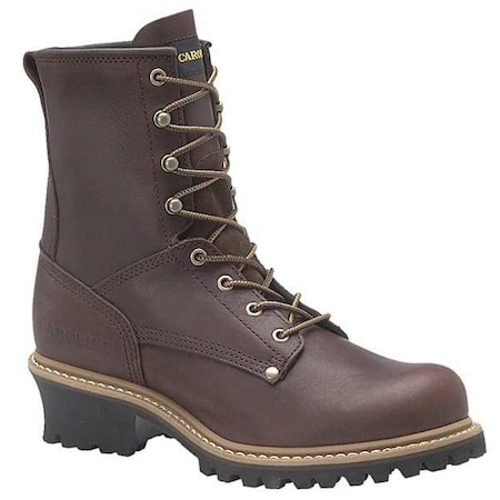 Men's Logger Boot, 11 D, Steel Toe, 8 in H, Brown, 1821