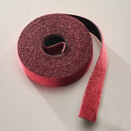 Hook and Loop Tape,1/2"x75 ft., 15 ft, 1/2 in W, Cranberry