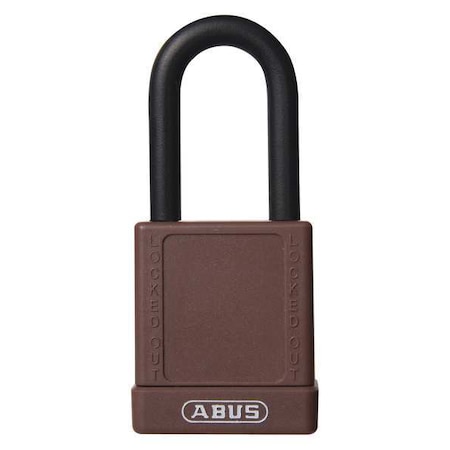Lockout Padlock, Keyed Alike, Plastic-Covered Aluminum, Brown, 1 1/2 in Shackle Height