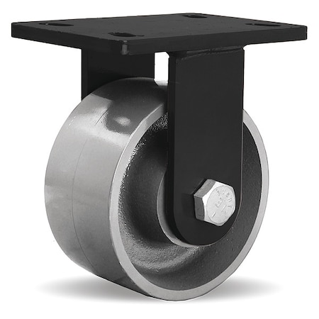 Plate Caster,Rigid,Iron,7 1/2"H