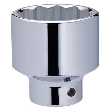 WESTWARD 3/4 in Drive, 55mm Metric Socket, 12 Points,  Steel, Chrome, 55 mm