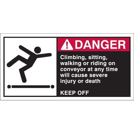 Warning Label,2-1/2inHx5inW,HP Poly.,PK5, 96158