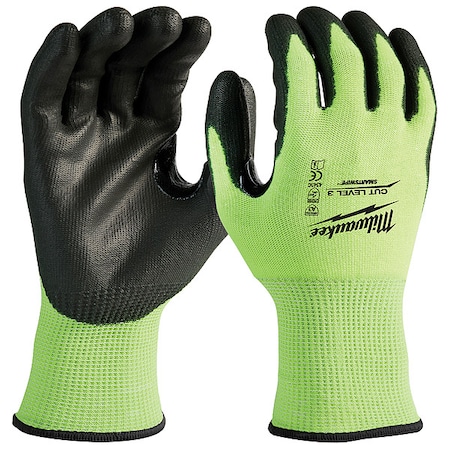 High Visibility Cut Level 3 Polyurethane Dipped - L,PR