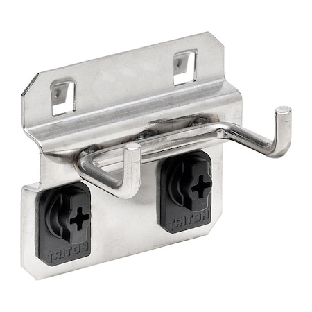 1 In. Double Rod 90 Degree Bend Stainless Steel Pegboard Hook for Stainless Steel LocBoard, PK3