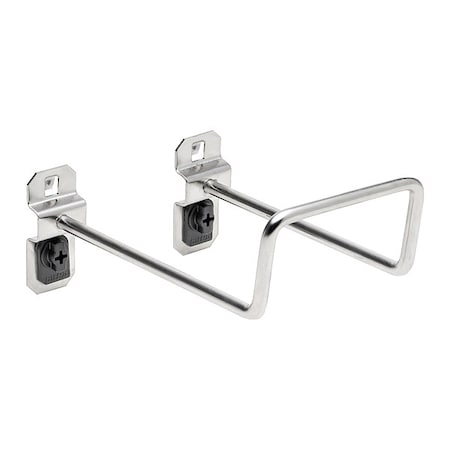 5 In. 80 Degree Bend Stainless Steel Double Closed End Loop Pegboard Hook for Stainless Steel LocBoard, PK2