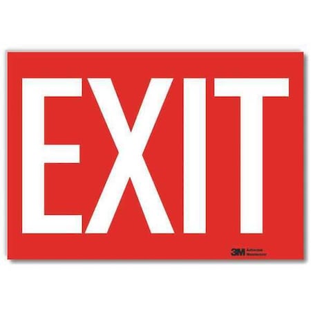 Exit Sign, Vinyl, 14" W, 10" H, Exit, White