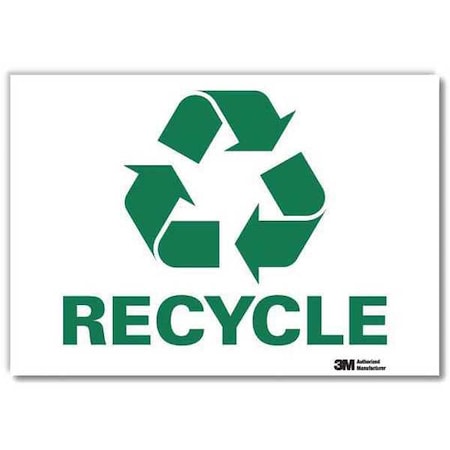 Recycle, 5 in x 7 in, Horizontal Rectangle, Reflective Sheeting, U1-1028-RD_7X5