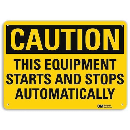 Caution Sign, 10 in Height, 14 in Width, Aluminum, Horizontal Rectangle, English