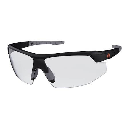 SKOLL, Safety Glasses, Anti-Scratch & Fog-Off+, Clear Lens, Matte Black Frame, Half-Frame