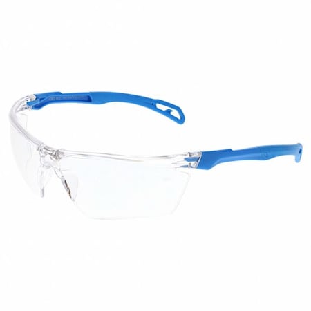 Dominator (DM3-MD), Safety Glasses, Duramass Hard Coat, Polycarbonate Lens, Aqua Blue Frame