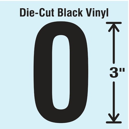 Number Label, Vinyl, 3 in H, 1-5/8 in W, PK10