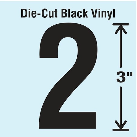 Number Label, Vinyl, 3 in H, 1-5/8 in W, PK10