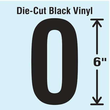 Number Label, Vinyl, 6 in H, 3-1/2 in W