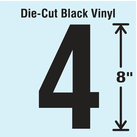 Number Label, Vinyl, 8 in H, 4-3/4 in W