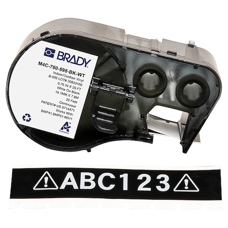 Label/Ribbon Cartridge, Black, Gloss, 3/4 in W