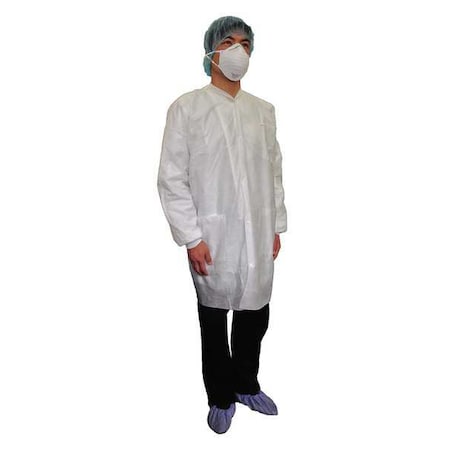 Disposable Lab Coat,Basic SMS,White,3XL
