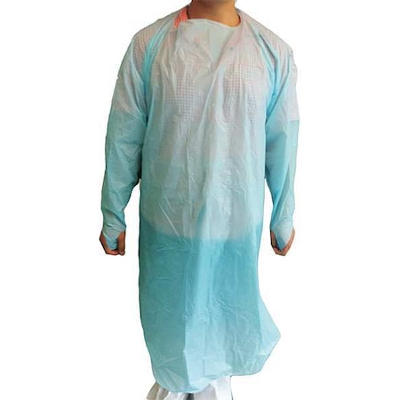 Gown, Polyethylene, Welded, 17 3/4 in, Blue, Universal, 15 PK