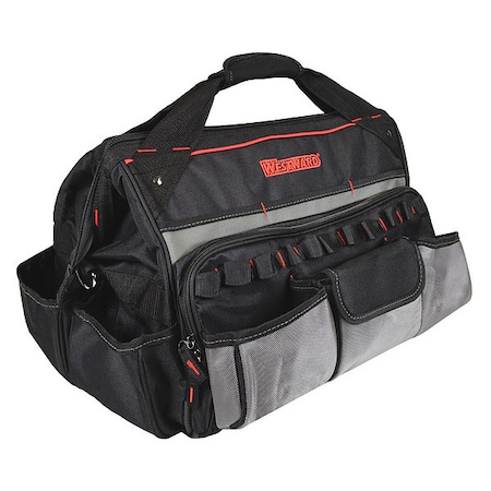 Tool Bag, Black, Polyester, 22 Pockets