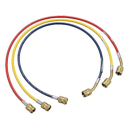 Hose Set, 2 ft L, Yellow, 3 Hoses