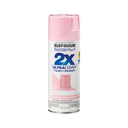 General Purpose Spray Paint, Candy Pink, Gloss, Solvent, 12 Oz