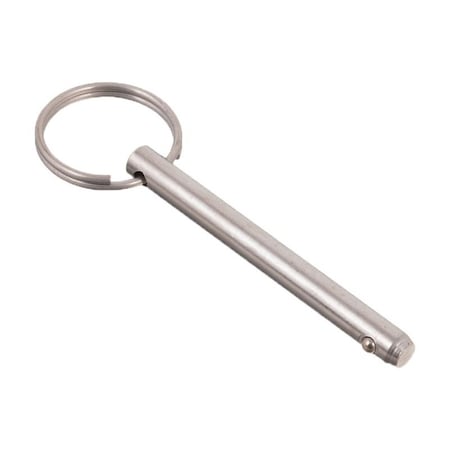 Detent Hitch Pin, 5/16 in Dia, 2-1/2 in L, Stainless Steel Lg, Ungraded