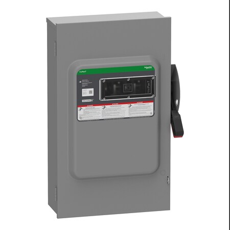 Safety Switch, Fusible, 3PST, Three Phase, NEMA 3R, Indoor/Outdoor, Steel