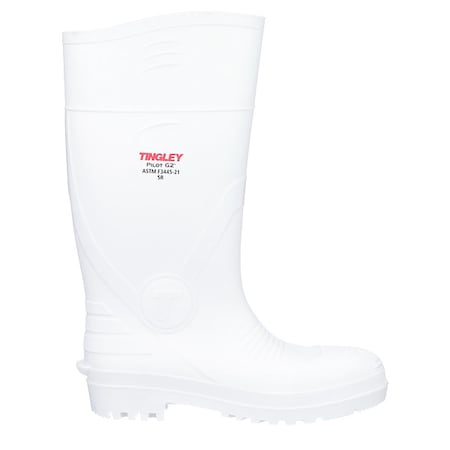 Unisex Pilot G2 Tall Rubber Boots, Plain Toe, 15 in Height, White, M10/W12