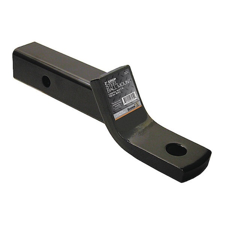 2 Inch Ball Mount With 2 Inch Drop x 8 Inch Long Tube Black