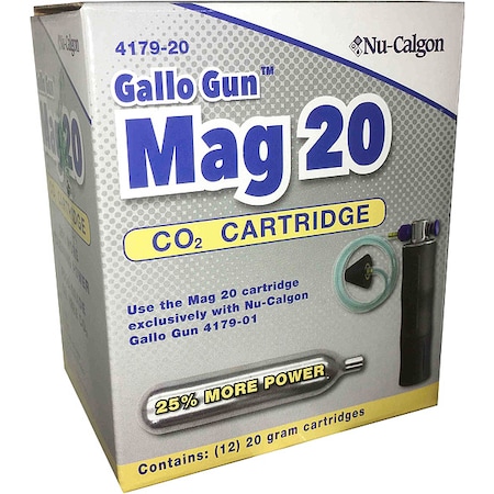 CO2 Cartridge, 9 1/2 in L, 800 psi,PK12