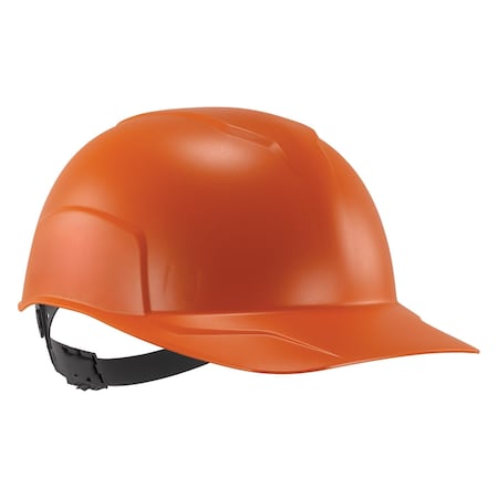 Bump Cap, Short Brim, Polyethylene, Ratchet Suspension, Orange
