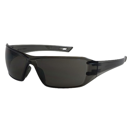 Captain, Safety Glasses, Anti-Fog & Anti-Scratch, Gray Lens, Gray Frame, Frameless, 1 PR