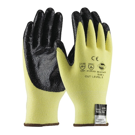 Cut Resistant Coated Gloves, Cut Level A2 ,Dipped ,Nitrile ,Smooth ,L 12 PK